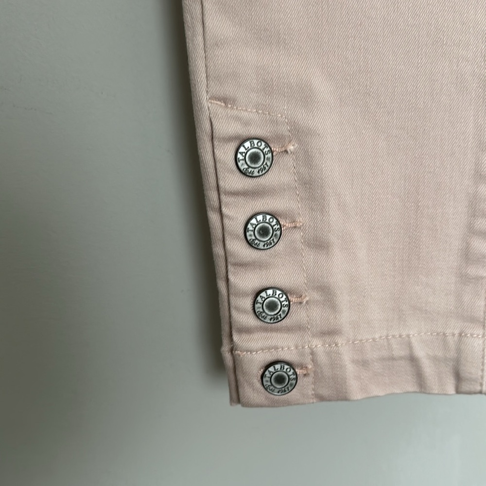Talbots Flawless Five Pocket Jeans Size 2 Skinny Button Cuff Hem Ankle Crop - Picture 3 of 5